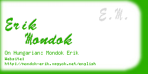 erik mondok business card